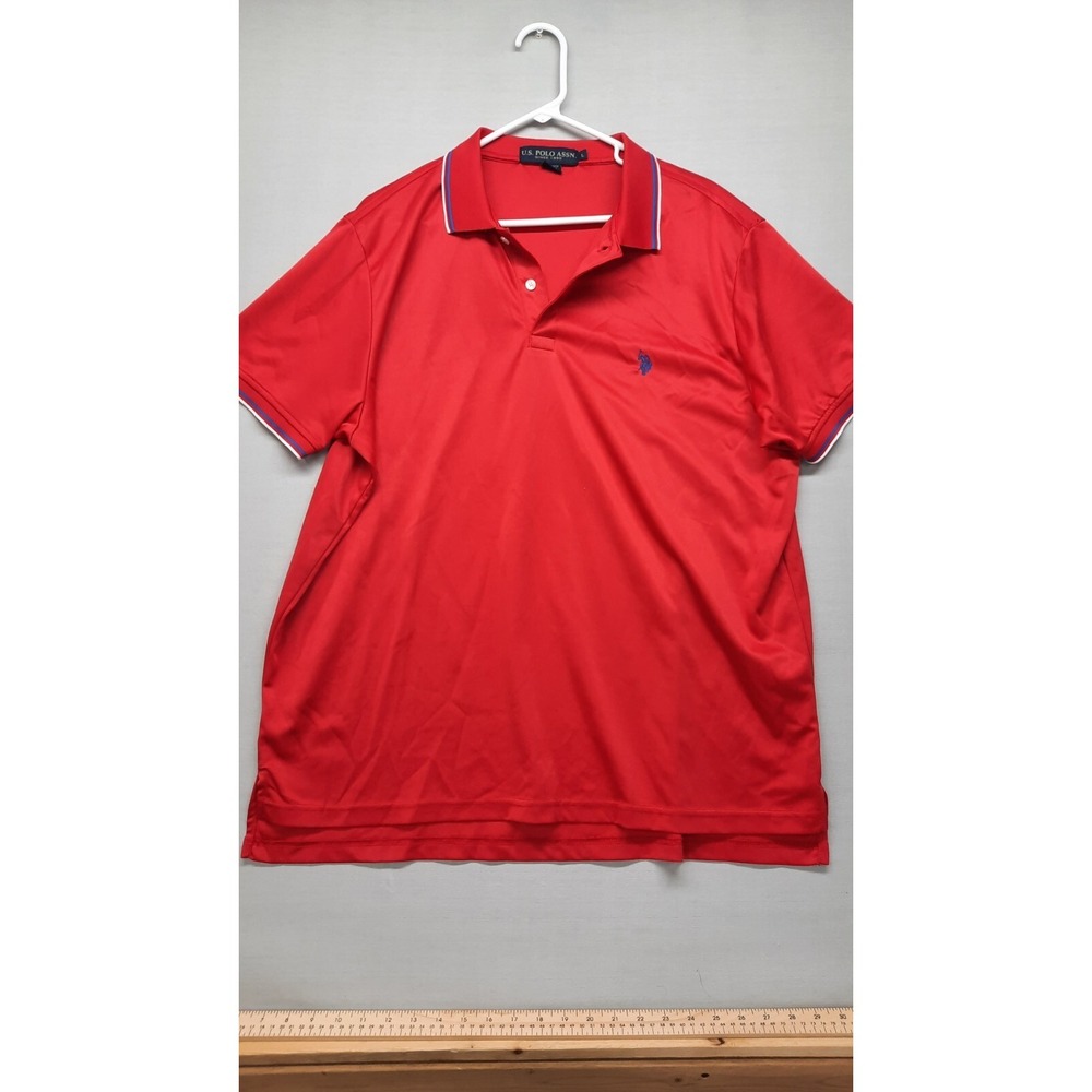 US POLO ASSN. Men's Short Sleeve Polo Shirt Red Size L